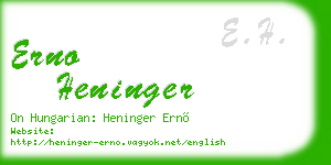 erno heninger business card